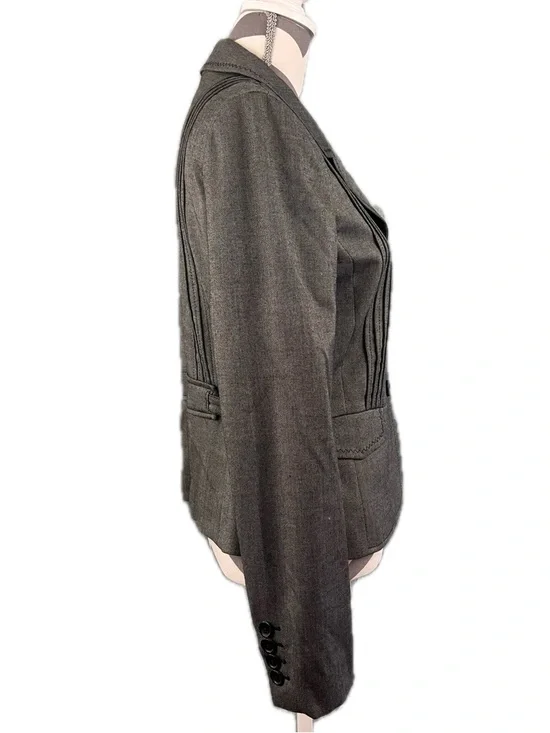 Ann Taylor Loft Grey Wool Blend Peplum Blazer - Size 8 - Picture 3 of 10